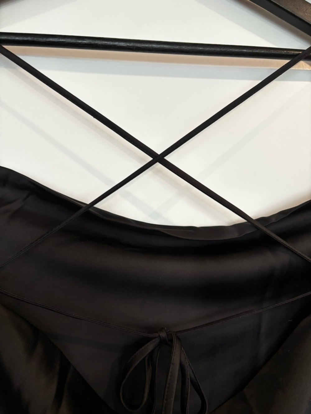 Black Satin Slip Dress with Spaghetti Straps Old Navy, size L - Picture 4 of 5